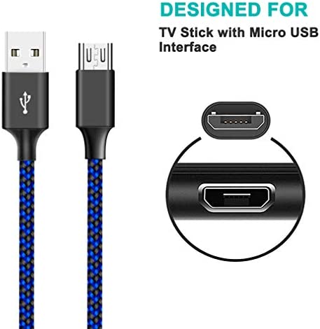 SCOVEE Short Micro USB Cable Compatible with Fire TV Stick,Roku Stick,Streaming Media Player,PS4,Chromecast,Android Phone,Power Pack,Power Wire, USB Fast Charger Charging Cord 1.5ft