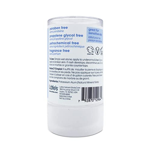 Lafe's Natural Deodorant | Unscented Crystal Mineral Rock Natural Deodorant for Women & Men | Vegan, Cruelty Free, Gluten Free, Aluminum Free, Paraben Free & Baking Soda Free with 24-Hour Protection (4.25oz) - Packaging May Vary