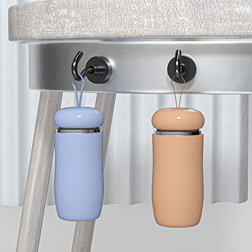 FINDMAG Black Magnetic Hooks 25 lbs Strong Neodymium Magnet Hooks for Hanging, Magnet with Hook for Cruise, Grill, Fridge, Pack of 6