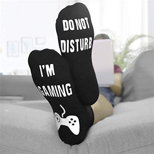 Do Not Disturb I'M Gaming Socks, Teenage Gifts Idea Teens Stocking Stuffers Gamer Sock Gifts for Boys Mens Dad Father