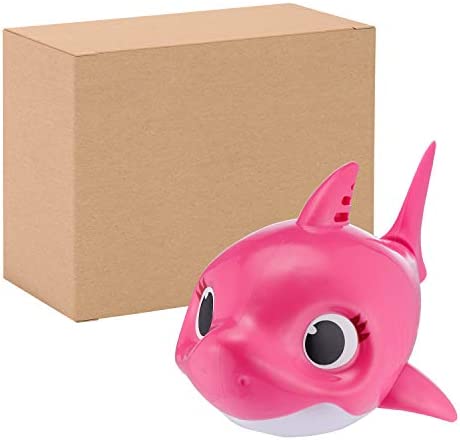 Robo Alive Junior Baby Shark Battery-Powered Sing and Swim Bath Toy by ZURU - Mommy Shark (Pink) (Custom Packaging)