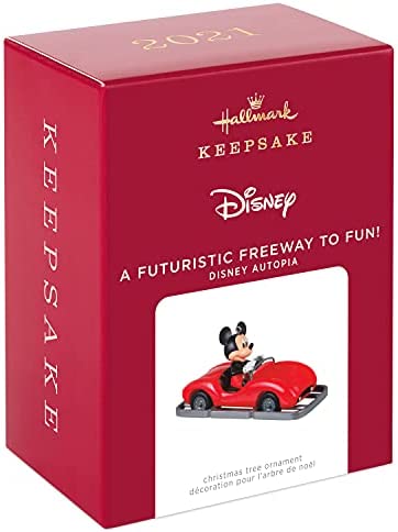 Hallmark Keepsake Christmas Ornament 2021, Disney Autopia Mickey Mouse A Futuristic Freeway to Fun!