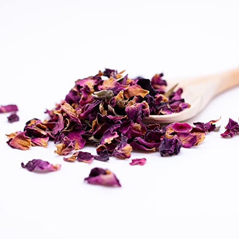 Red Rose Petals, Dried | Culinary Grade A | Egyptian fields in Faiyum | 4 Ounces (Quarter Pound)