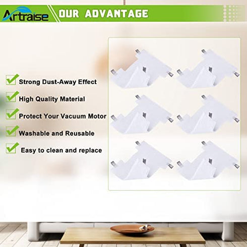 6Pack Dust-Away Micro-fiber Hv300 Series Pads kit for Shark Dust-away, Rotator, Navigator Lift-away Pro Vacuum, Ultra Light Stick Vacuum