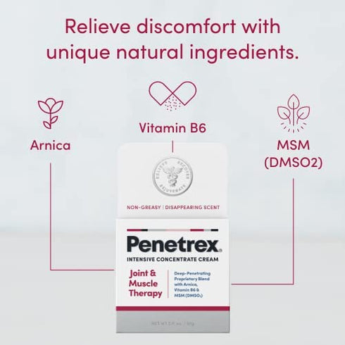 Penetrex Joint & Muscle Therapy – 2oz Cream – Intensive Concentrate for Joint and Muscle Recovery, Premium Formula with Arnica, Vitamin B6 and MSM Provides Relief for Back, Neck, Hands, Feet