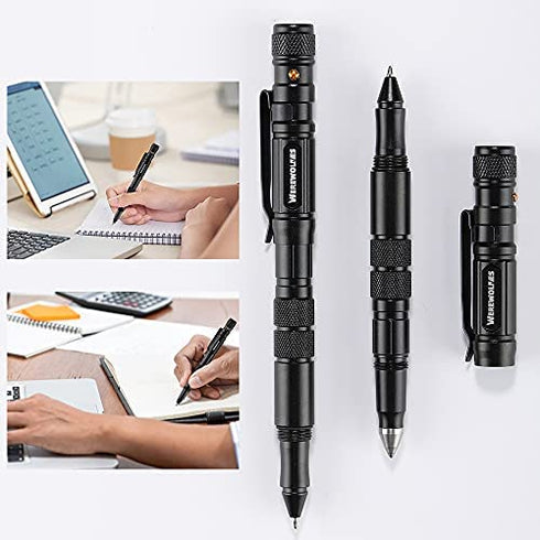 Tactical Pen - Multitool - 6 in 1 Tactical Gear and EDC - Tactical Flashlight, Bottle Opener, Screwdriver, 12 Black Refills... Mens Dad Husband Gifts Christmas Gifts Ideas, Gift Boxed