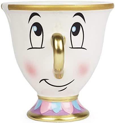 FAB Starpoint Disney Beauty and the Beast Chip Mug with Gold Foil Printing, Multicolor, 8 Ounces