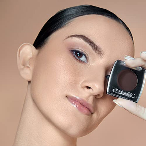 Palladio Brow Powder for Eyebrows, Soft and Natural Eyebrow Powder with Jojoba Oil & Shea Butter, Helps Enhance & Define Brows, Compact Size for Purse or Travel, Includes Applicator Brush, Taupe