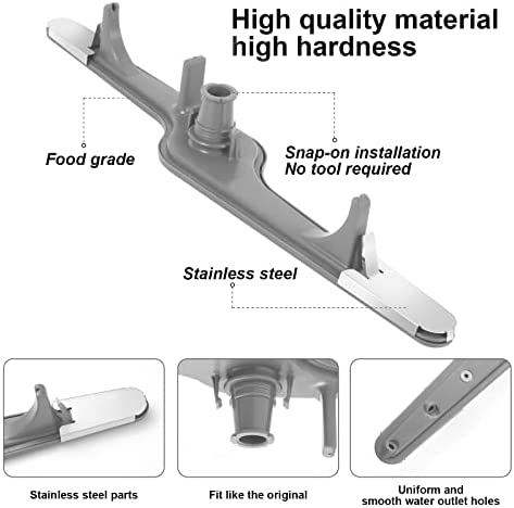 154568002 Dishwasher Lower Spray Arm for Electrolux Frigidaire 5304517203, 154568001, 154250801, 154250901, 154281101, 154414101 - Grey (154568001)