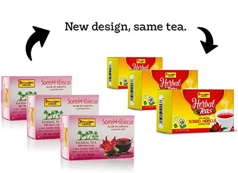 Hibiscus Tea Bags (Sorrel), Flor De Jamaica | 18 Bags (3-Pack)