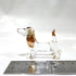 Sansukjai Dachshund Miniature Figurines Dog Animals Hand Blown Glass Art Gold Trim Collectible Gift Decorate (Clear Gold)
