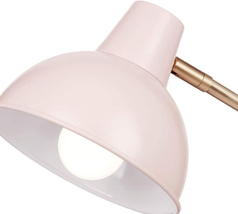 Globe Electric 67339 Novogratz x Globe Robin 16" Desk Lamp, Matte Rose, Matte Gold Arm, Clear Cord, in-Line On/Off Switch, Pink