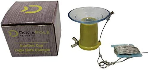 DocaPole High Ceiling Light Bulb Changer for High Ceilings and Recessed Lights; Compatible with DocaPole Telescoping Extension Pole (Pole Not Included), Suction Cup Style