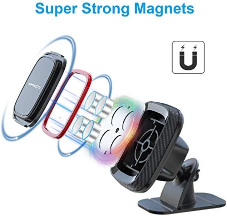 APPS2Car Magnetic Phone Holder for Car, Dashboard Magnetic Car Mount, 360° Rotation Car Magnetic Phone Mount with Strong VHB Adhesive, for All Cell Phones