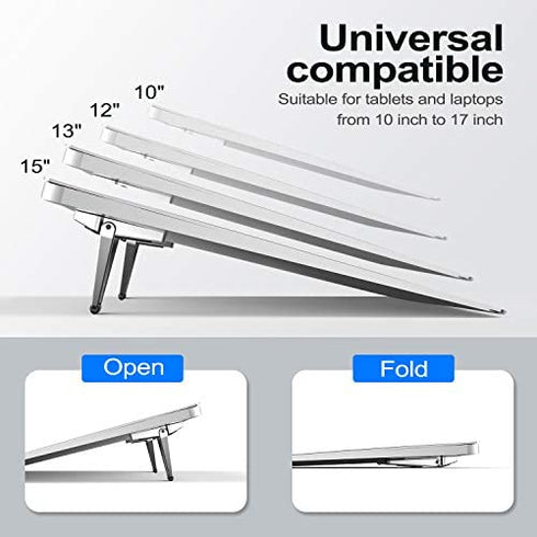ZELMINE Computer Keyboard/Calculator/Laptop Stand, Portable Anti-Slip, Zinc Alloy,Keyboard Stands Compatible with MacBook Air/Pro, Lenovo, Dell XPS, HP, 10-15.6 Inches Laptops and Keyboards?Grey?