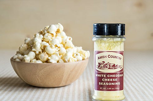 Amish Country Popcorn | White Cheddar Cheese - 3.8 oz Popcorn Seasoning | Old Fashioned, Non-GMO and Gluten Free