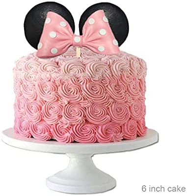 Minnie Mouse Cake Topper Bow and Ears for Birthday (Pink)