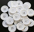 GANSSIA 1 Inch (25mm) White Buttons Flatback Resin Button for Garment Sewing DIY Craft Scrapbooking Pack of 50 Pcs