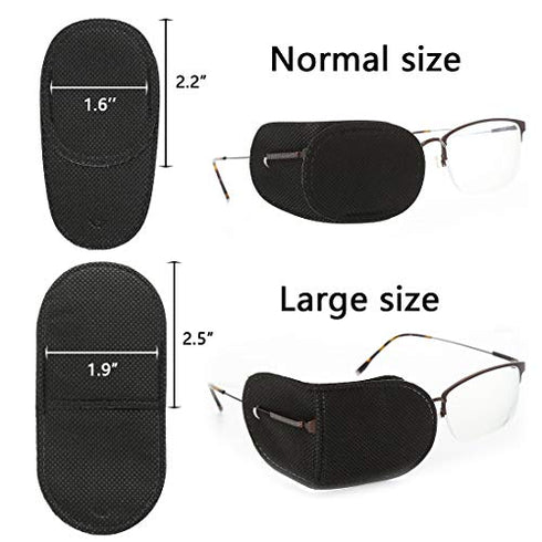 VEEJION Eye Patches for Adults Kids 12 Piece Eye Patch for Glasses Treat Lazy Eye Amblyopia Strabismus for Left or Right Eyes (Black)