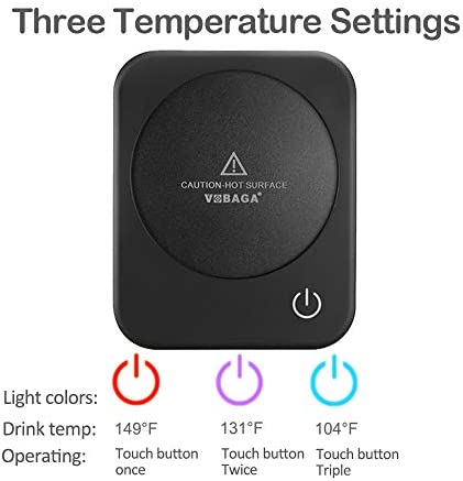 VOBAGA Coffee Mug Warmer, 4 Hours Auto Shut Off Cup Warmer for Office Home Desk Use with 3 Temperature Settings, Electric Beverage Warmer for Cocoa,Tea, Milk, Soup, Sky Blue (No Cup)