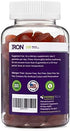 Iron Gummies for Adults and Kids, Chewable Multivitamin Supplement with Iron, Vitamin C, A, B, Zinc, Folic Acid, and Biotin (Grape Flavored) Vegan Safe, Made in The USA from HERBATECH
