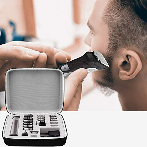 Case Compatible with Philips for Norelco Multigroom Series 7000 5000,Men's Grooming Kit with Trimmer MG7750/49 MG5750/49. Storage Holder Fits for 18 Attachment Trimmer and Accessories (Box Only)