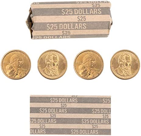 Sacagawea Dollar Coin Wrappers, 100 Flat Striped Coin Wrappers