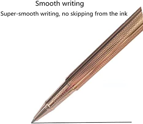 Pemmeed Rollerball Pen Liquid Ink Pens for Women Luxury Box Gel Pen Black Ink Fancy Pen Refillable for Executive Office,Professional,Birthday Nice Pens G5(Rose Gold)