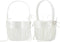 AmaJOY 2pcs Beach wedding Flower Girl Basket Ivory Flower Basket with Double Heart Rhinestone Decor