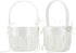 AmaJOY 2pcs Beach wedding Flower Girl Basket Ivory Flower Basket with Double Heart Rhinestone Decor