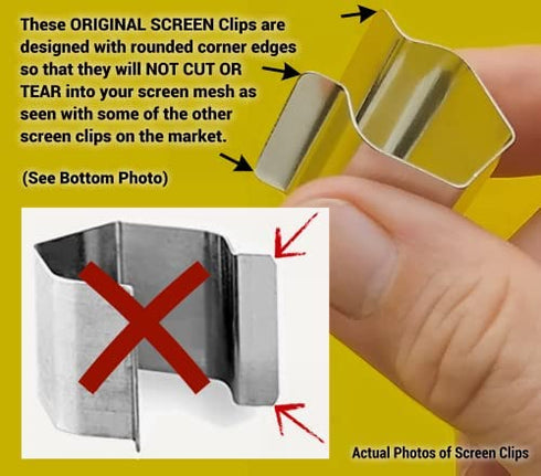 Patio, Lanai and Garage Window Screen Installer Clips (20 Pack Clips)