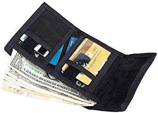 EXCELLENT ELITE SPANKER Nylon Trifold Wallet for Men ID Card Holder Tactical Military Wallet with Coin Pocket Outdoor Wallet(Black)