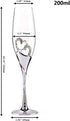 Wedding Champagne Goblets Toasting Flute Glasses for Bride and Groom Creative Deluxe Glass Cups with Rhinestone Rimmed Heart Decoration Gift Set