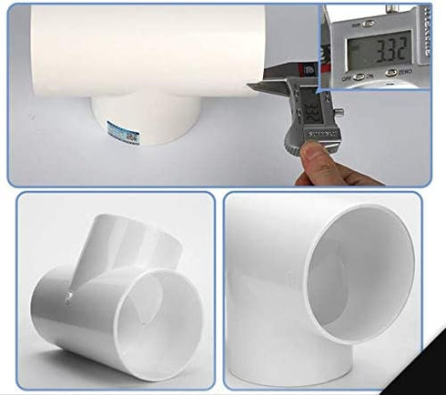4inch Duct Hose Splitter Connector 3 Way Hose Adapter for Exhaust Fan Dryer Vent Hose, T Shape (4 inch/95mm)