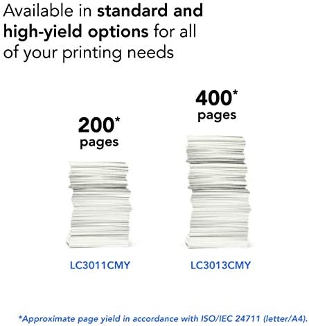 Brother Printer LC3011Y Single Pack Standard Cartridge Yield Up To 200 Pages LC3011 Ink Yellow