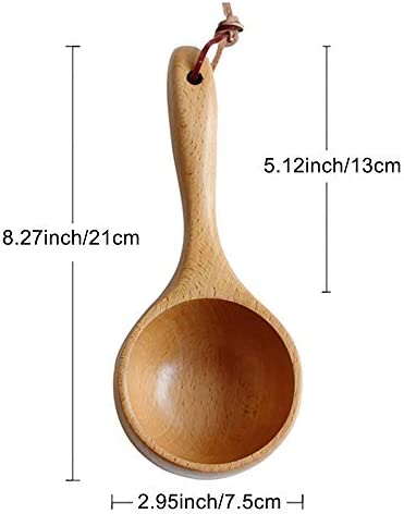 KESAPLAN Bath Salt Scoop Wooden Ladle Spoon Scoops for Canisters Flour Scoop Ladles for Cooking