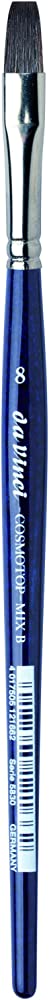 da Vinci Watercolor Series 5830 CosmoTop Mix B Paint Brush, Flat Wash Synthetic/Natural Mix, Size 8