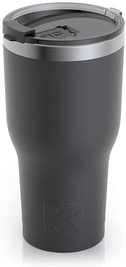 RTIC Tumbler with Splash Proof Lid, 30 oz, Black, Insulated Travel Stainless Steel Coffee Mug, Sweat Proof, Keeps Hot & Cold Longer