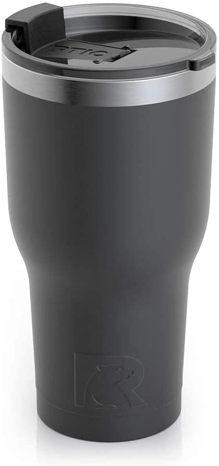 RTIC Tumbler with Splash Proof Lid, 30 oz, Black, Insulated Travel Stainless Steel Coffee Mug, Sweat Proof, Keeps Hot & Cold Longer