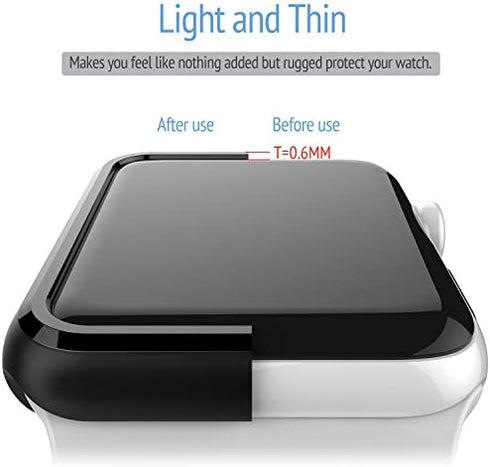 2 Pack Bumper Compatible with Apple Watch Case 42mm Series 3 Series 2 Anti-Scratch Shockproof Ultra-Thin Hard iWatch Protector for Apple Watch Cover 42mm Series 3 / 2