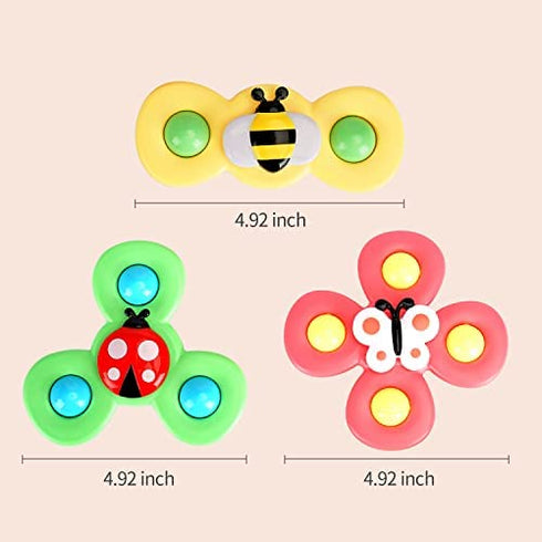 3PCS Suction cup spinner toys for 1 2 Year old boys|Spinning top baby toys 12-18 months|First birthday baby gifts for 1 Year old girls|Sensory toys for toddlers 1-3