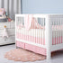 TILLYOU Pink Pleated Crib Bed Skirt for Baby Boys Girls, 100% Natural Soft Dust Ruffle, Standard Nursery Bedding Toddler Bedskirt Solid, 14" Drop