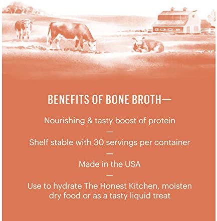 The Honest Kitchen Daily Boosters: Instant Beef Bone Broth with Turmeric for Dogs, 3.5g Sachets, Pack of 12