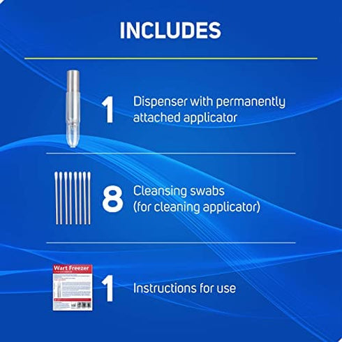 Care Science Wart Remover Freeze, 8 Applications | 1-Step Cryogenic Wart Removal for Common Warts on Hands, Elbows, & Knees or Plantar Warts on Feet