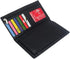 Genuine Leather Checkbook Cover Wallet Organizer with Credit Card Holder (Black)