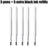 Galagee Wide Body Ballpoint Pens (5 pens + 5 extra black ink refills) - Super Big Fat Pens for Arthritis, Parkinson's, Carpal Tunnel and Essential Hand Tremors
