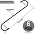 ESFUN 6 Pack 10 inch Extra Large S Hooks Black Heavy Duty Long S Hooks for Hanging Plant Extension Hooks for Kitchenware,Utensils,Pergola,Closet,Flower Basket,Garden,Patio,Indoor Outdoor Uses