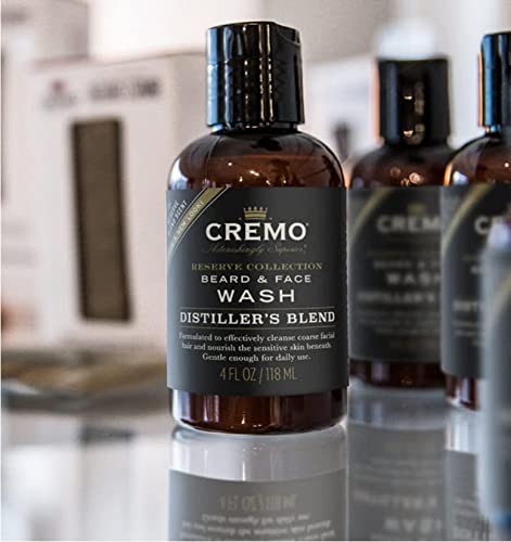 Cremo Distiller's Blend (Reserve Collection) Beard and Face Wash, Specifically Designed to Clean Coarse Facial Hair, 4 Fluid Oz