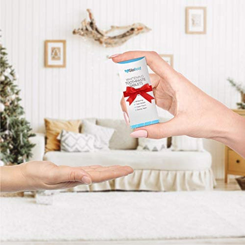 GloBoid Toothpaste Tablets with Fluoride, Zero Waste Toothpaste Bits, Eco Friendly & Plastic Free Toothpaste Tabs, Toothpaste Bites Perfect for Travel - 1 Month Supply - Natural Mint