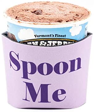 Kanudle Mom's Ice Cream Spoon with Ice Cream Pint Holder Sleeve | Engraved Stainless Steel | Mom Gift from Son Daughter Husband